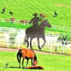 Cowboy Riding Horse Metal Wall Decor, Western Rodeo Metallic Plaque For Him