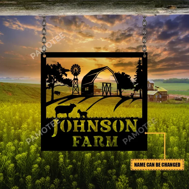 Personalized Sheep Barn Large Metal Farm Sign