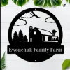 Personalized Farm Scene Name Sign, Custom Farm House Metal Wall Art, Gift For Him, Farmhouse Hanging, Outdoor Decor
