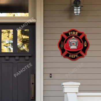 Fire Dept Firefighter Metal Art, Fire Dept Steel Gift For Dad
