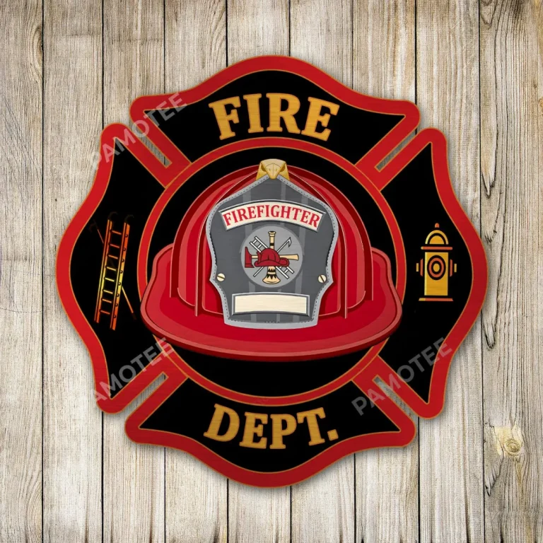 Fire Dept Firefighter Metal Art, Fire Dept Steel Gift For Dad