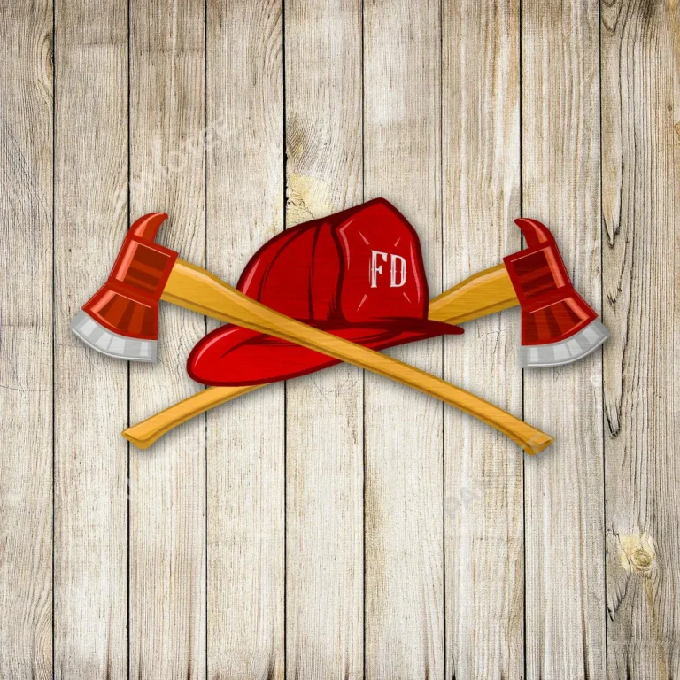 Firefighter Helmet And Axes Metal Wall Art, Fd Helmet And Axes Steel Decoration