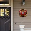 Fire Department Logo, Firefighter Metal Sign, Fire Department Home Decoration For Dad