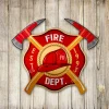 Fire Department Badge Metal Art, Fireman Housewarming Gift For Father