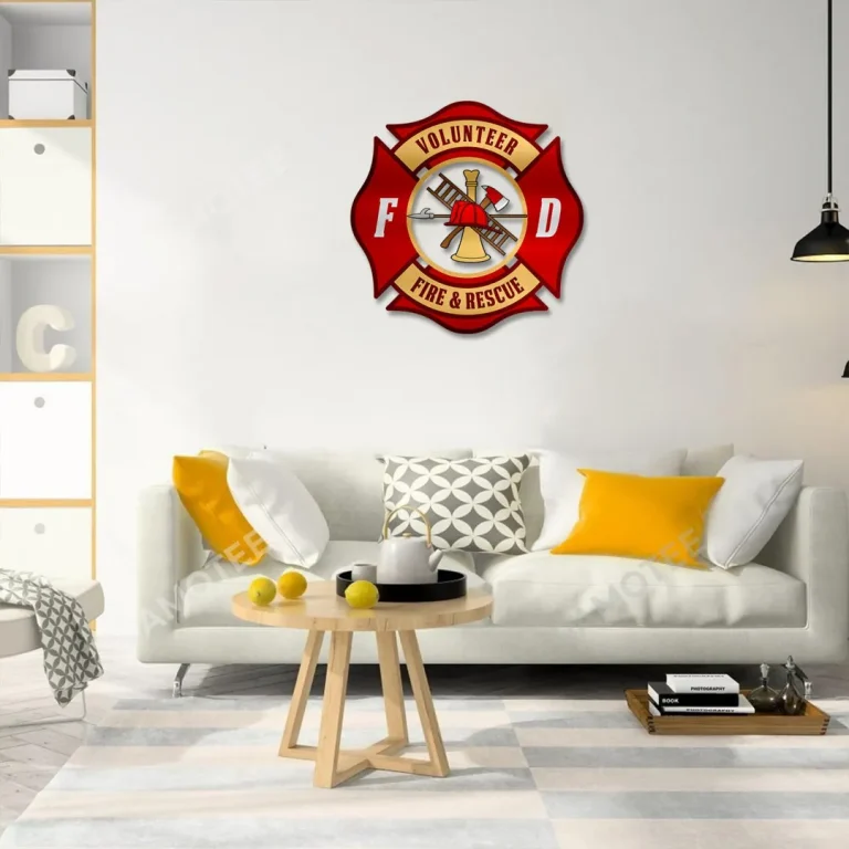 Volunteer Fire And Rescue Metal Sign, Volunteer Firefighter Iron Plaque For Husband