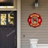 Volunteer Fire And Rescue Metal Sign, Volunteer Firefighter Iron Plaque For Husband