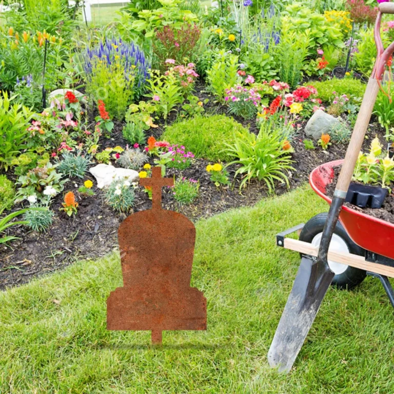 Rustic Halloween Grave Metal Garden Art, Grave Outdoor Decor