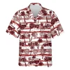 Tropical Fire Department Hawaiian Shirts, Fire Rescue Button Down Short Sleeve Shirts, Fire Engine Tropical Summer Beach Shirts, Firefighter Gift