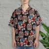 Fire Department Hawaiian Shirts, Fire Truck Button Down Short Sleeve Shirts, Fire Engine Tropical Hibiscus Summer Beach Shirts, Firefighter Gifts
