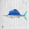 Sailfish Colored Metal Art, Sailfish Fishing Boat Accent