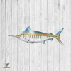 Marlin Fish Colored Metal Wall Art, Marlin Iron Decor For Ship