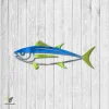 Tuna Fish Color Metal Sign, Tuna Fishing Decorative Wall Hanging