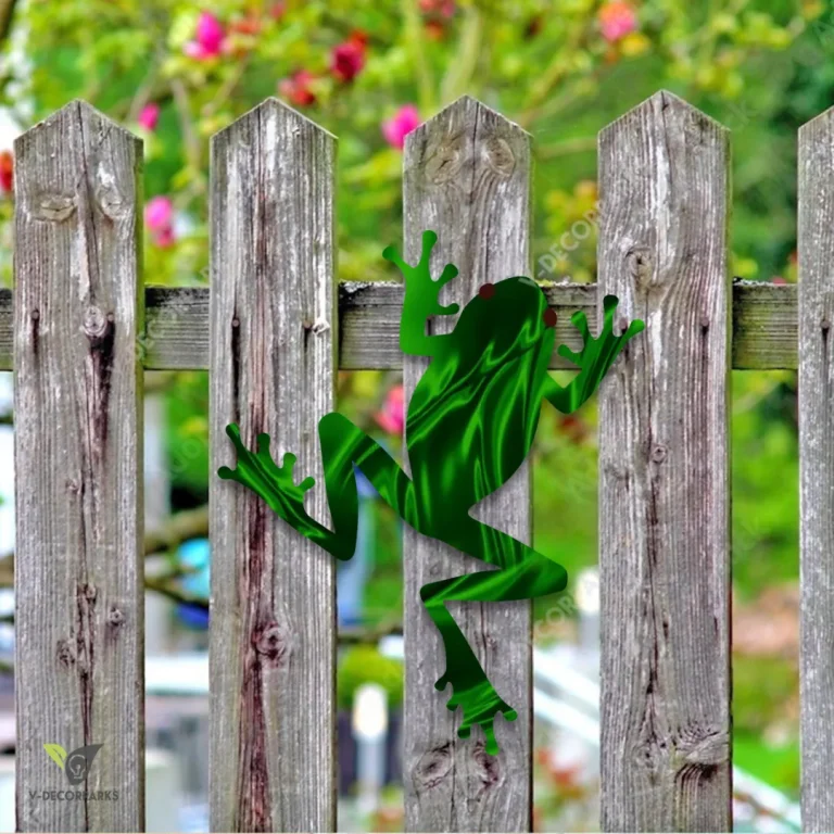 Green Frog Metal Garden Decor, Green Frog Gift For Mom