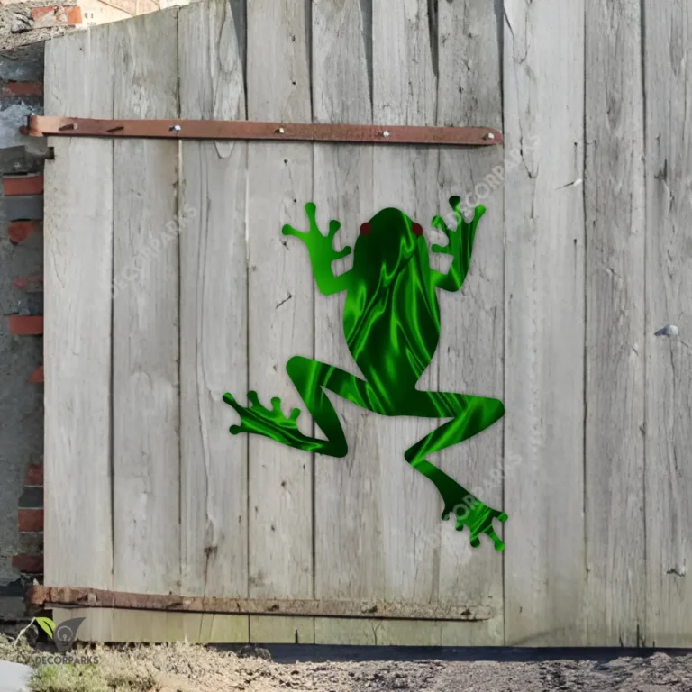 Green Frog Metal Garden Decor, Green Frog Gift For Mom