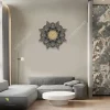 Mandala Flower Colored Metal Wall Art, Mandala, Yoga Decorative Artwork