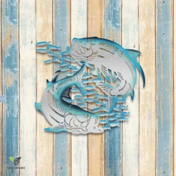 Tarpon Fishers Preying Color Metal Wall Decor, Tarpon Gift For Dad