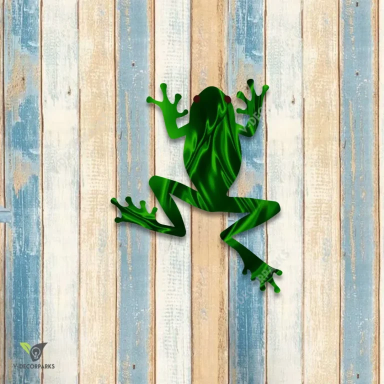 Green Frog Metal Garden Decor, Green Frog Gift For Mom