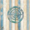 Custom Coordinate Nautical Compass Colored Metal Art, Gift For Fishers