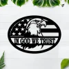 American Eagle Flag Metal Sign, In God We Trust Sign, American Flag Decor, Bald Eagle Metal Sign, Patriotic Gift