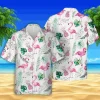 Flamingo And Pink Pineapple White Hawaiian Shirt, 3d Clothing, Aloha Shirt For Mens, Womens