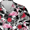 Flamingo Black And White Hawaii Shirt, Summer Holiday Gift, Aloha Shirt For Mens, Womens