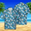 Floral Blue Hawaii Shirt, Summer Vintage Clothing, Aloha Shirt For Mens, Womens