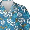 Floral Blue Hawaii Shirt, Summer Vintage Clothing, Aloha Shirt For Mens, Womens