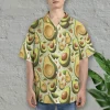 Avocado Fruits Hawaiian Shirts For Men Women, Tropical Avocado Summer Beach Shirt, Tropical Fruits Button Down Short Sleeve Shirts, Casual Aloha Shirt