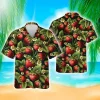Strawberry Hawaiian Shirts For Men Women, Tropical Strawberry Summer Beach Shirts, Tropical Fruits Button Down Short Sleeve Shirts, Casual Aloha Shirt