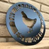 Personalized Metal Farm Sign Hen Chicken, Custom Outdoor Farmhouse