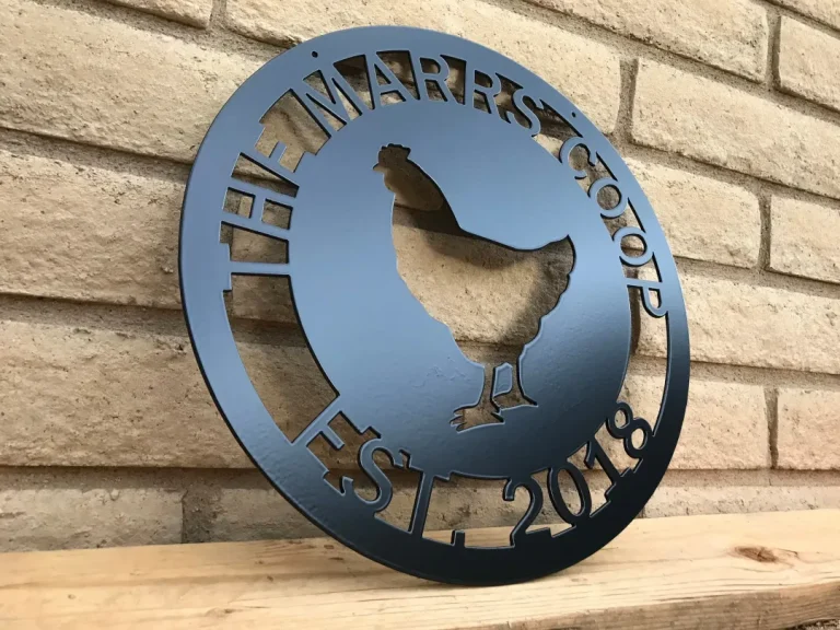 Personalized Metal Farm Sign Hen Chicken, Custom Outdoor Farmhouse