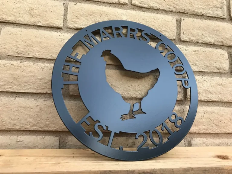 Personalized Metal Farm Sign Hen Chicken, Custom Outdoor Farmhouse