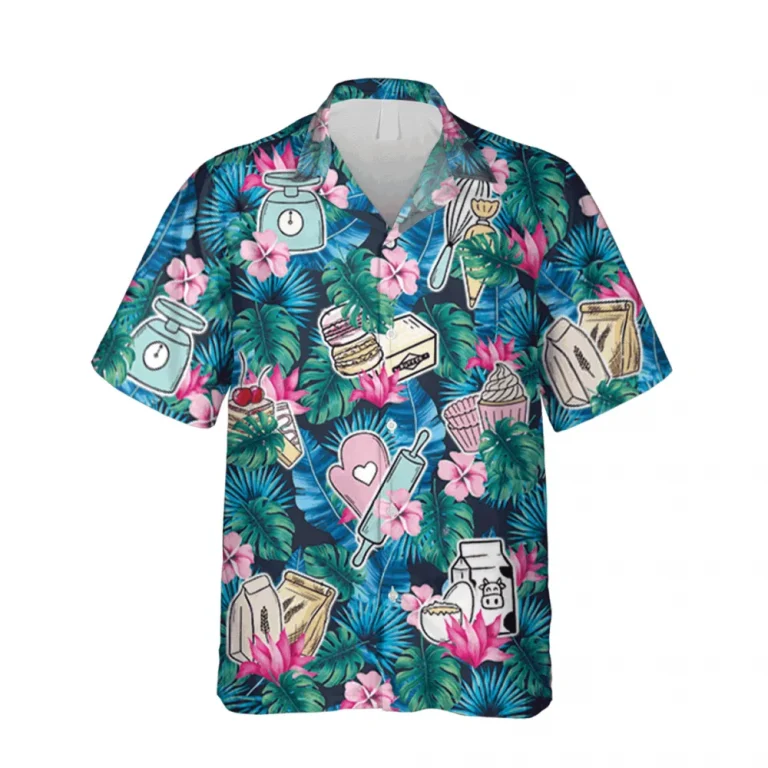 Blue Bakery Hawaiian Shirt, Summer Outfit, Aloha Shirt For Mens, Womens