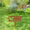 Personalized Any Text Rustic Butterfly Metal Garden Decoration, Butterfly Flowers Backyard Ornament