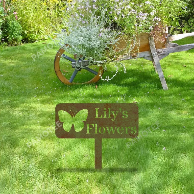 Customized Butterfly Green Metal Garden Decor, Gift For Your Wife