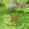 Personalized Butterfly Above Ribbon Rusty Metal Garden Sign, Butterfly Above Ribbon Decorative Artwork