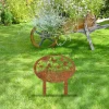 Personalized Welcome Rusted Metal Garden Sign, Butterflies And Sun Yard Stake