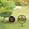 Personalized Butterfly Green Rustic Metal Garden Decor, Butterfly Outdoor Circle Art