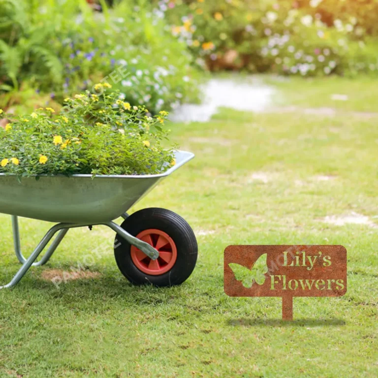 Personalized Butterfly, Flowers Metal Garden Decoration, Flowers Decorative Stake