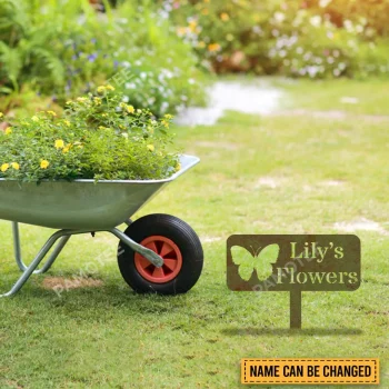 Customized Butterfly Green Metal Garden Decor, Gift For Your Wife