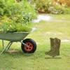 Rustic Green Rubber Garden Boots Metal Art, Gardening Boots Iron Decoration