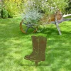 Rustic Green Rubber Garden Boots Metal Art, Gardening Boots Iron Decoration