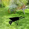 Wheelbarrow Black Metal Garden Decoration, Wheelbarrow Gardening Exterior Art