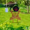 Personalized Butterfly Above Ribbon Rusty Metal Garden Sign, Butterfly Above Ribbon Decorative Artwork