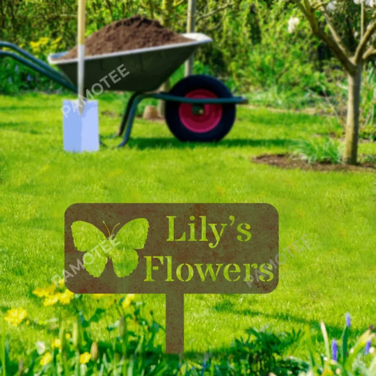 Customized Butterfly Green Metal Garden Decor, Gift For Your Wife