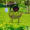 Customized Welcome Rustic Metal Garden Art, Grass, Butterflies Steel Decoration