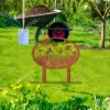 Personalized Welcome Rusted Metal Garden Sign, Butterflies And Sun Yard Stake