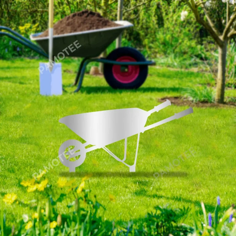 Wheelbarrow Black Metal Garden Decoration, Wheelbarrow Gardening Exterior Art