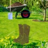 Rustic Green Rubber Garden Boots Metal Art, Gardening Boots Iron Decoration