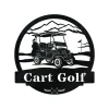 Golf Cart Monogram Custom Name Metal Sign, Personalized Name Cut Metal Sign Wall Hanging Decor